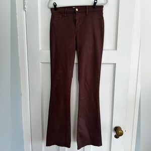 L’Agence Selma Coated Flare Jeans – Dark Mocha Brown – Size 29